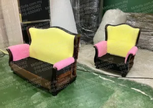 European-Style-2seater-and-simgle-seater-under-reupholstery-process-cheras-kl-mr-sofa European-style two-seater and single-seater sofa under reupholstery by Mr Sofa in Cheras KL
