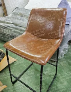 restored brown leather bar chair after reupholstery Malaysia service by Mr. Sofa in jalan u thant ampang Kuala Lumpur by mr sofa