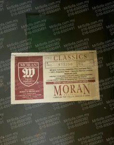 australia-brand-moran-chesterfield-sofa-label-mr-sofa Moran Australia furniture label on classic oil wax leather Chesterfield sofa restored by Mr Sofa