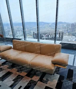 Completed leather sofa cushion replacement at Menara Exchange 106 TRX KL by Mr Sofa