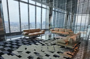 Office lounge sofa cushion before replacement at Menara Exchange 106 TRX Kuala Lumpur by Mr Sofa