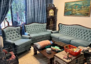 restored-European-Style-3seater-2seater-1seater-classic-blue-fabric-sofa-set-living-room-cheras-kl Restored European-style 3 seater 2 seater and 1 seater blue fabric sofa set by Mr Sofa in Cheras KL