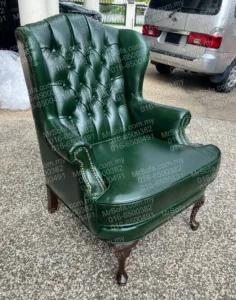 restored-classic-oil-wax-leather-chesterfield-wing-chair-shah-alam-mr-sofa Restored classic oil wax leather Chesterfield wing chair by Mr Sofa for repeat customer in Shah Alam Selangor