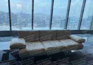 Sofa seating and armrest cushions ready for replacement at Menara Exchange 106 TRX by Mr Sofa