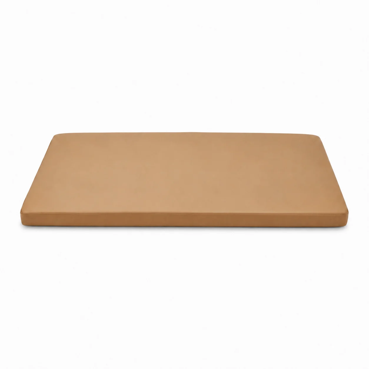 Rich Tan colour genuine leather customised resting lounge cushion on white background by Mr Sofa KLCC