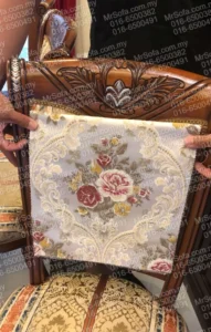 floral-fabric-selection-victorian-rosewood-chair Selection of Floral fabric selection for French Victorian carved rosewood chair reupholstery by Mr Sofa in Kampung Datuk Keramat KL
