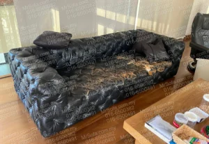 old-black-classic-chesterfield-sofa-before-reupholstery-jalan-ampang-klcc Old black Classic Chesterfield sofa before leather reupholstery in Jalan Ampang KLCC by Mr Sofa