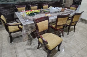 Reupholstered and repaired dining chair set around dining table in Wangsa Maju KL by Mr Sofa