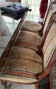side-view-french-victorian-rosewood-chair-reupholstery Side view of French Victorian rosewood dining chair before reupholstery by Mr Sofa in KL